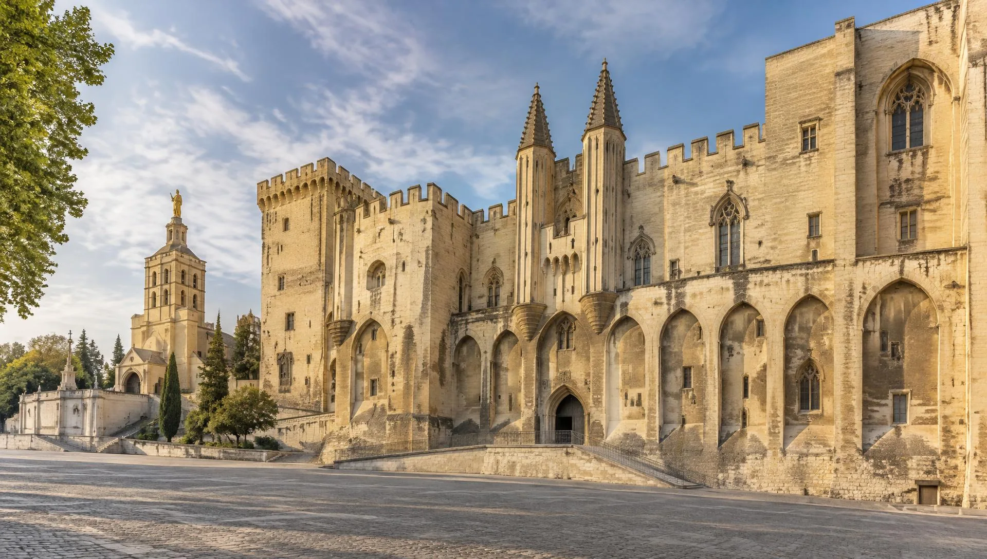 Évocation architecturale du Palais des Papes à Avignon